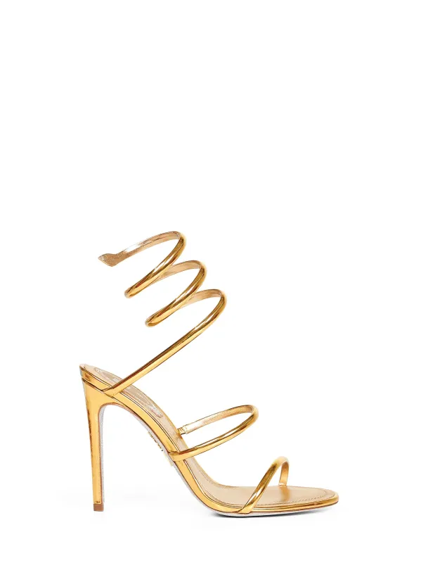 Metallic Gold Cleo 105 Sandals made by Rene Caovilla