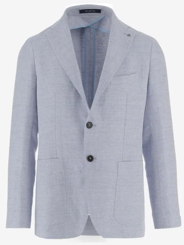Linen Blend Single-Breasted Jacket made by Tagliatore