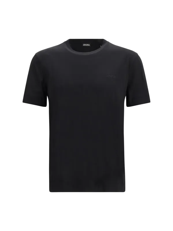 T-Shirt Short-Sleeve Cotton Black made by Ermenegildo Zegna