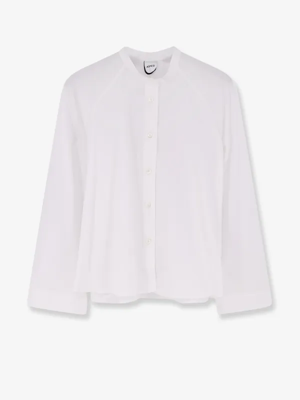 Cropped Cotton Shirt With Crew Neck made by Aspesi