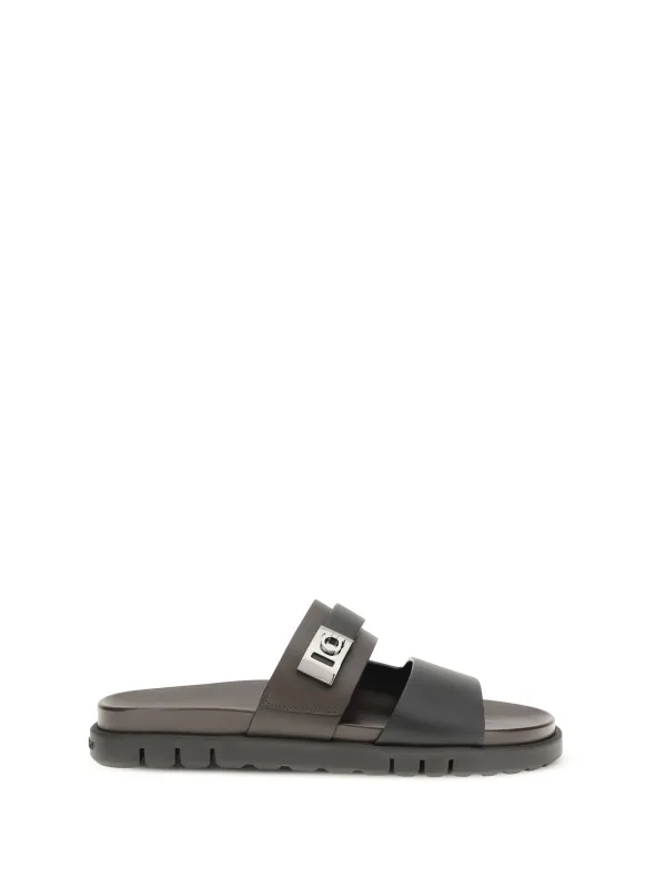 Sandals Double-Strap Leather made by Salvatore Ferragamo
