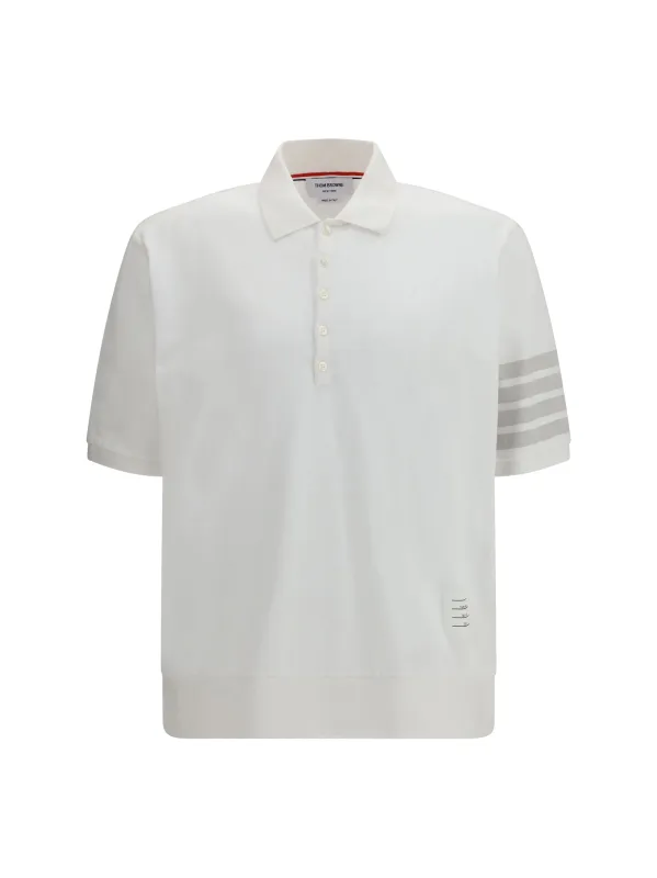 Polo Shirt Cotton White made by Thom Browne