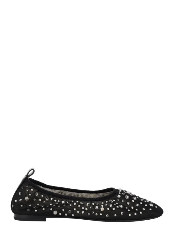 Black Ballet Flats With Crystal Accents made by Tory Burch