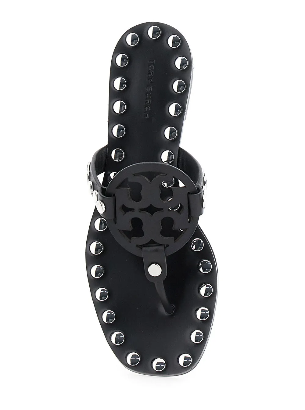 Black Thong Sandals With Logo and Studs sold by Zulily product image thumbnail 4