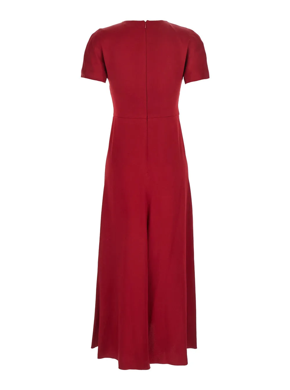 Red Midi Dress With Gathered Waist sold by Zulily product image thumbnail 2