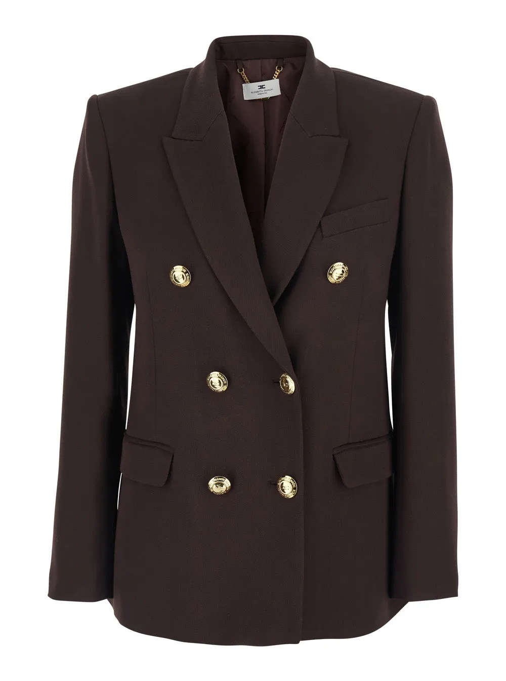 Double-Breasted Jacket Brown Viscose sold by Zulily