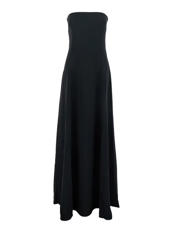 Black Long Dress With Bare Shoulders made by Solace London