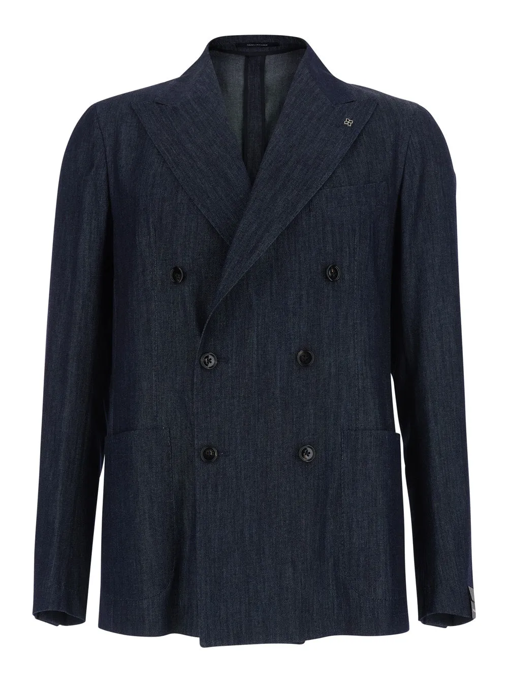 Double-Breasted Denim Jacket Blue sold by Zulily