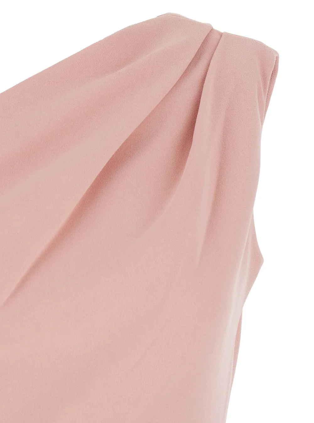Pink One-Shoulder Long Dress With Draped Neckline sold by Zulily product image thumbnail 3
