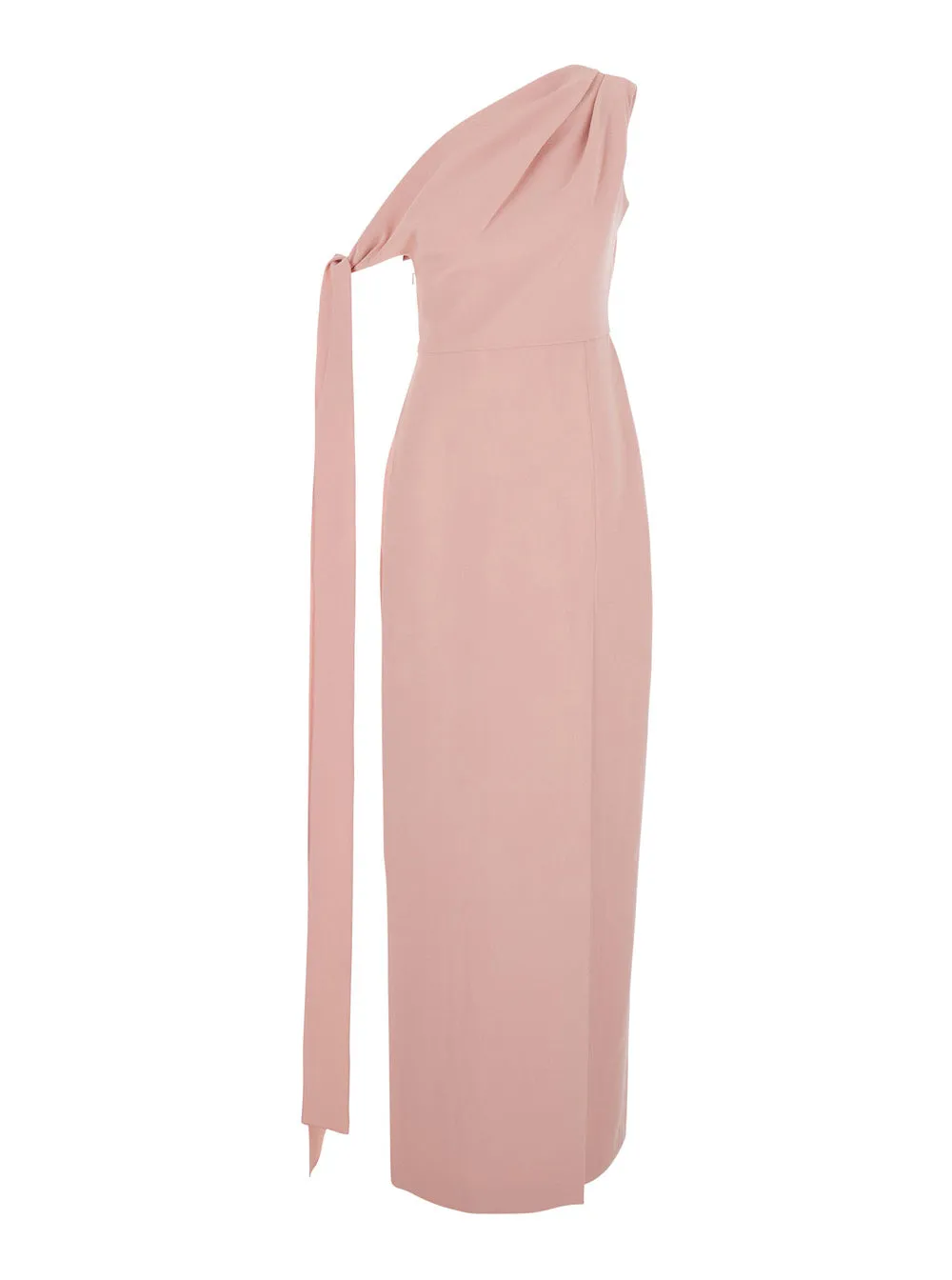 Pink One-Shoulder Long Dress With Draped Neckline sold by Zulily