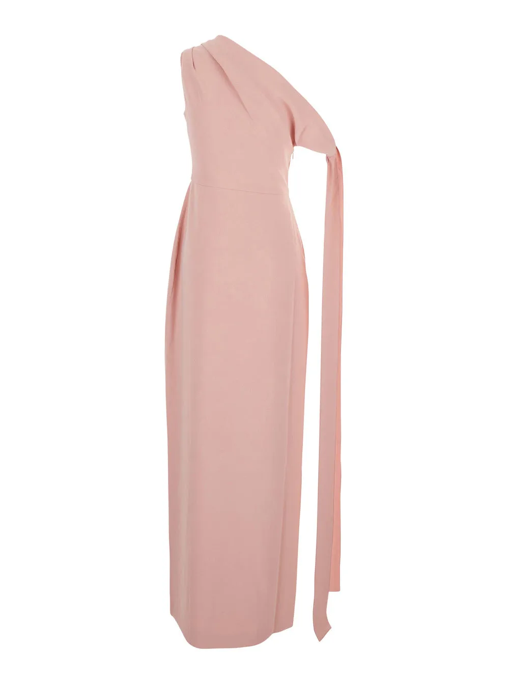 Pink One-Shoulder Long Dress With Draped Neckline sold by Zulily product image thumbnail 2