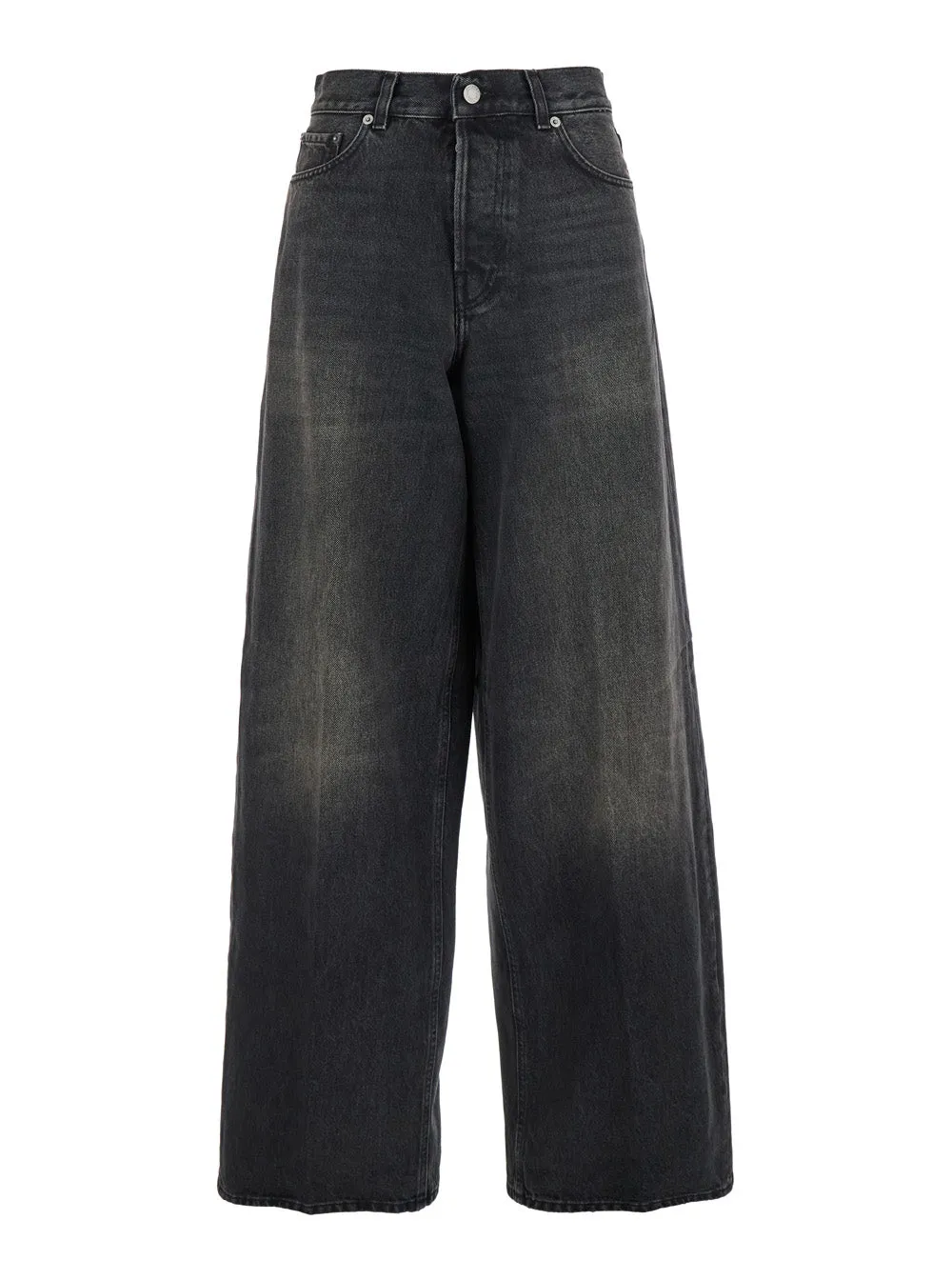 Grey Wide Leg Jeans With Logo Patch sold by Zulily