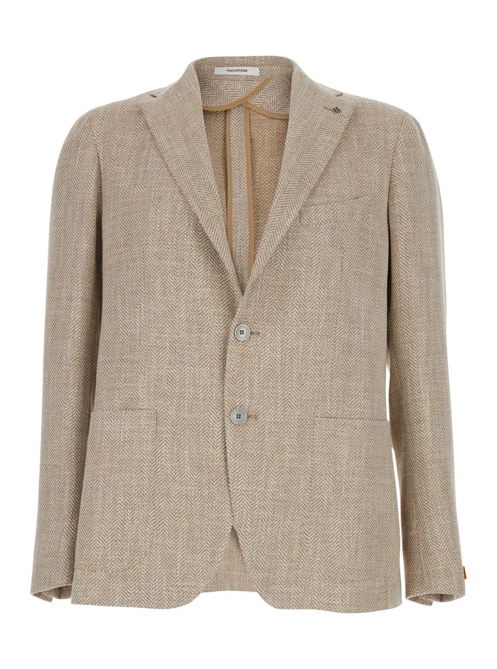 Single-Breasted Jacket, Beige Wool sold by Zulily