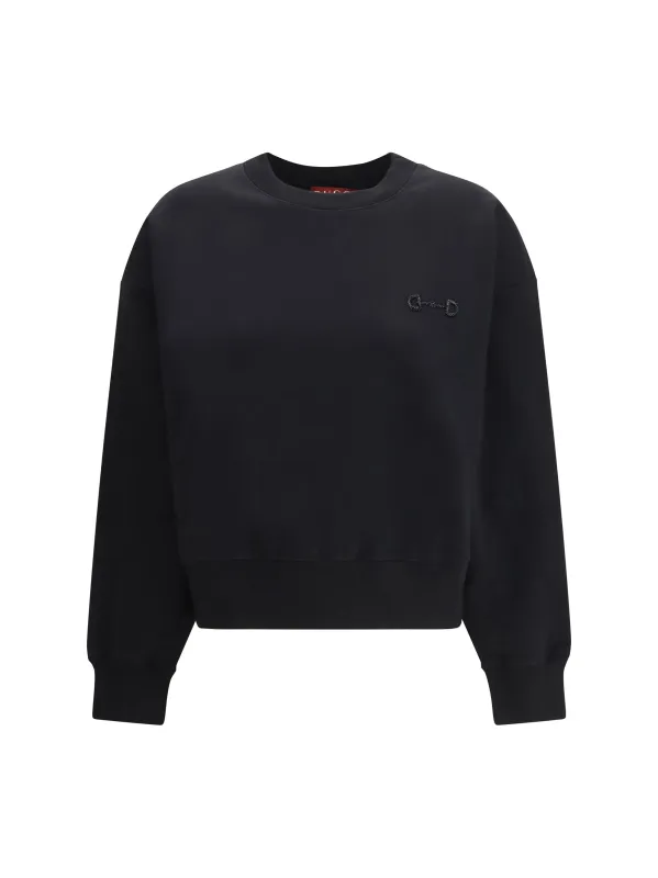 Sweatshirt Brushed Cotton Black/Mix made by Gucci