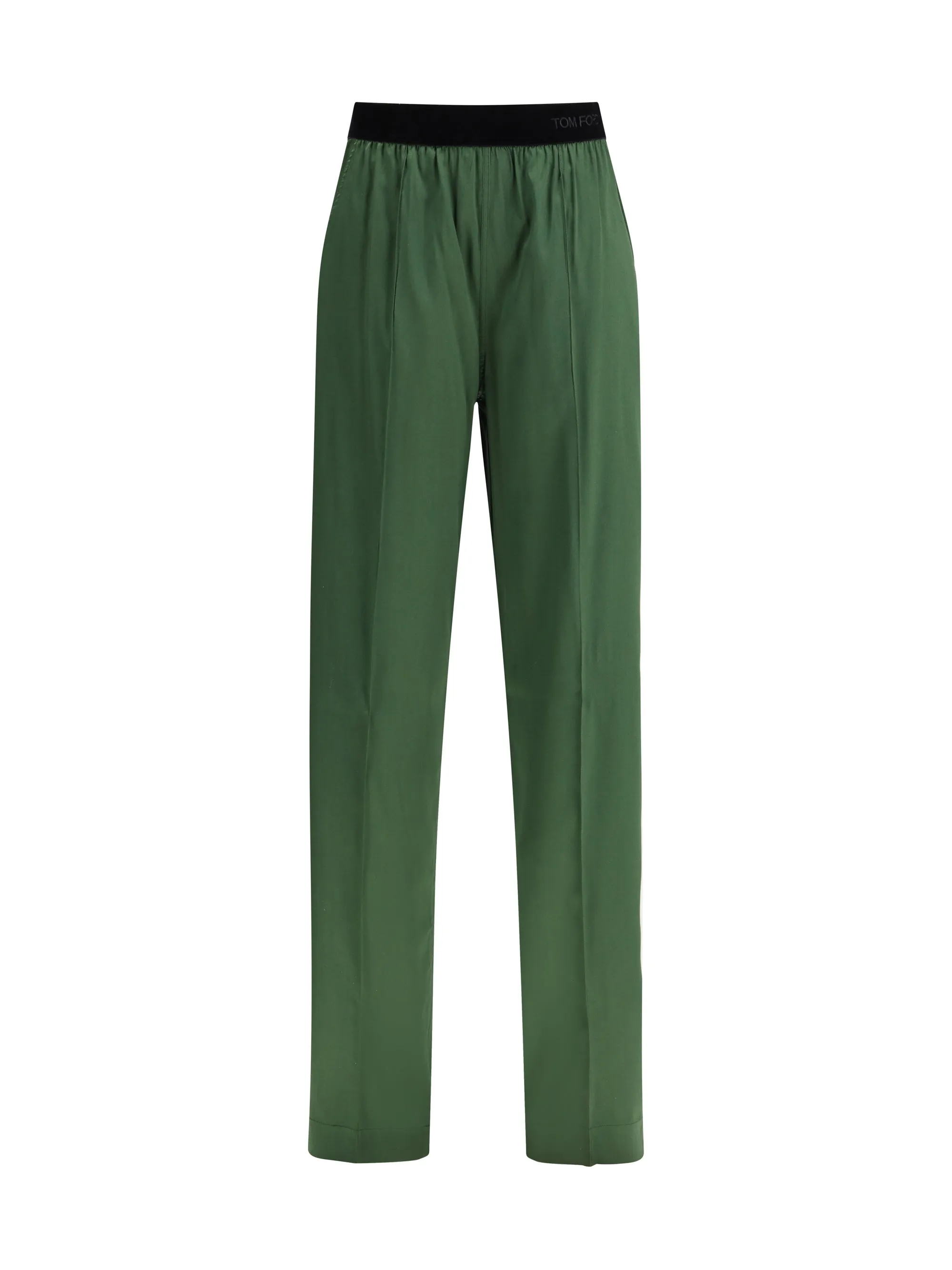 Trousers Stretch Silk Satin Moss Green sold by Zulily
