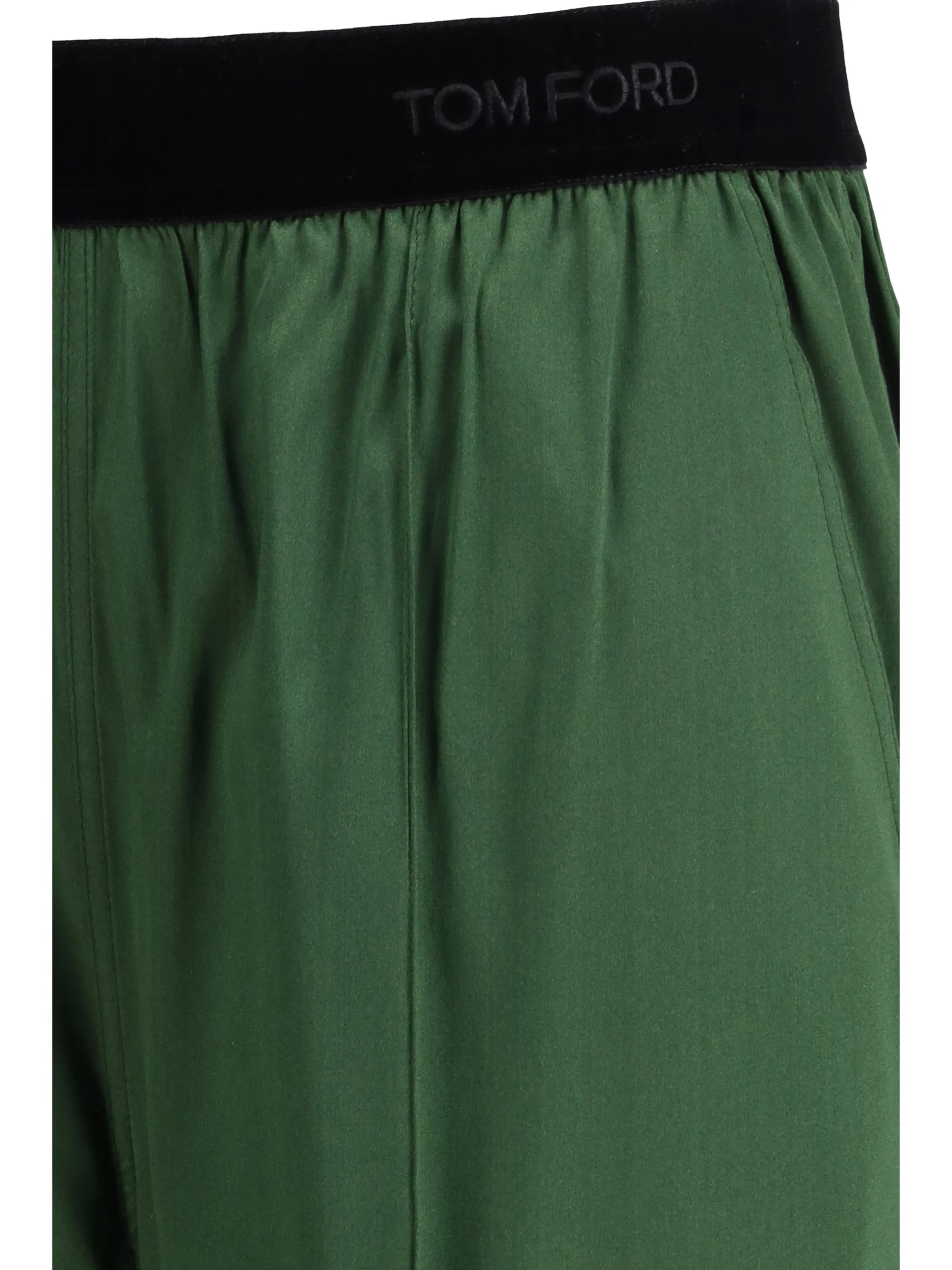 Trousers Stretch Silk Satin Moss Green sold by Zulily product image thumbnail 3