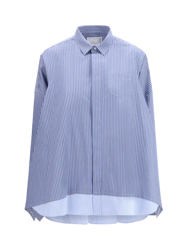 Shirt Poplin Blue Stripe made by Sacai