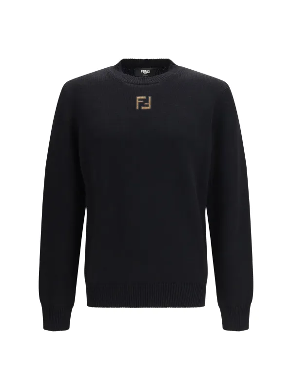 Wool Pullover Black/Hazelnut made by Fendi