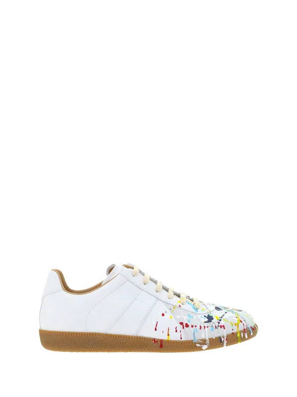 Leather Sneakers Off-White Painted Toe made by Maison Margiela