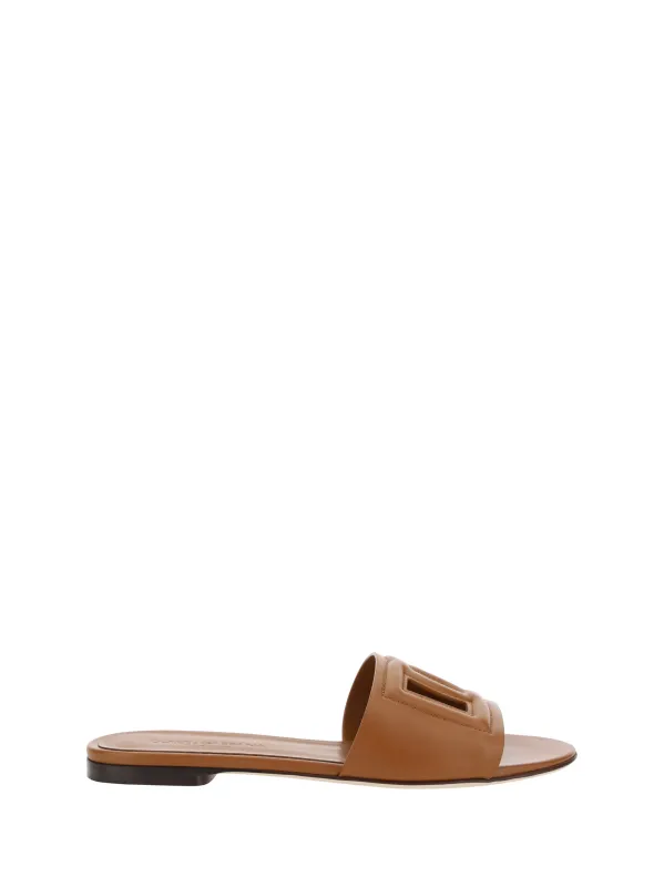 Sandals Millenials Light Brown Leather made by Dolce & Gabanna