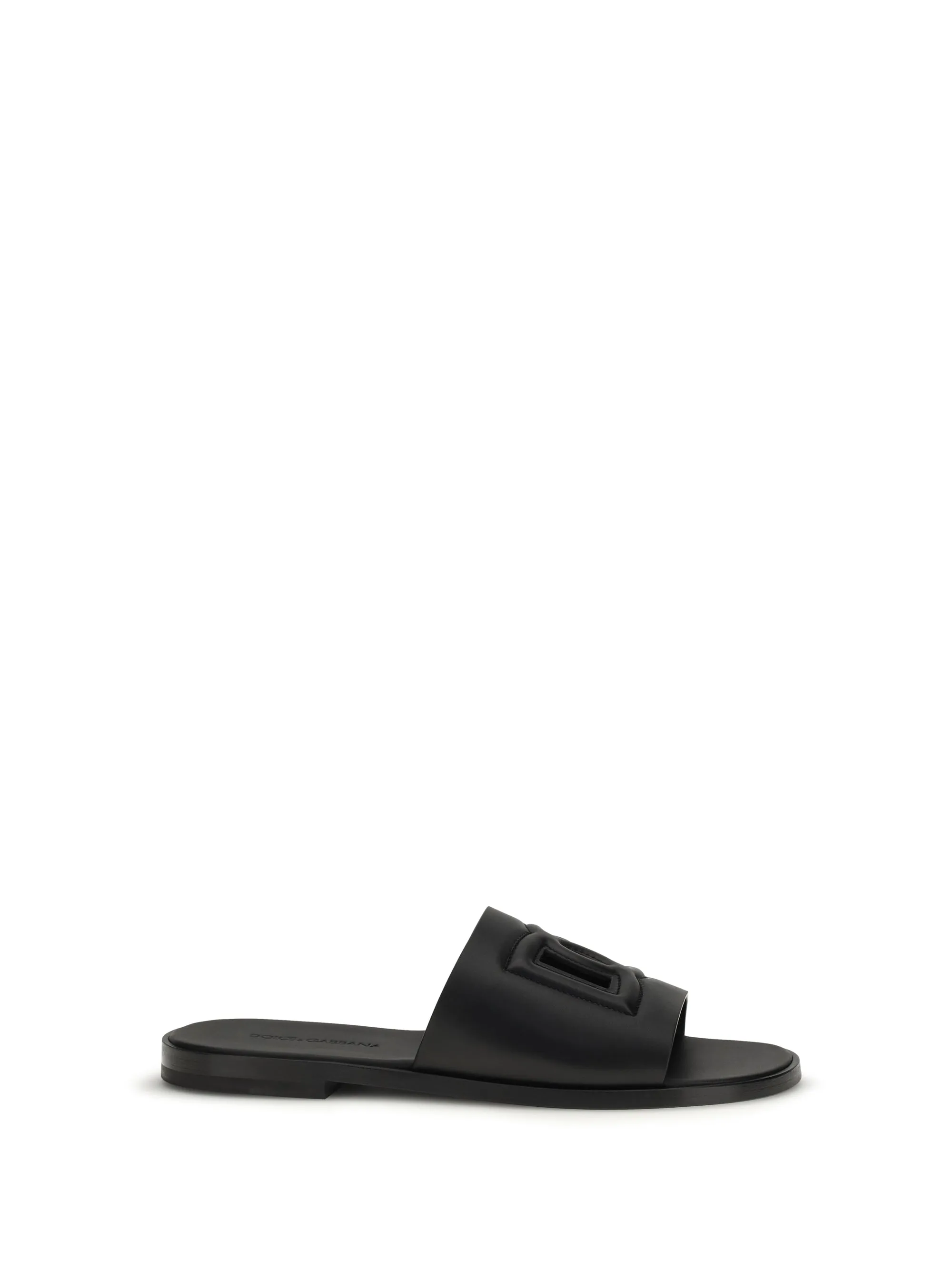 Sandals Embossed Logo Black sold by Zulily
