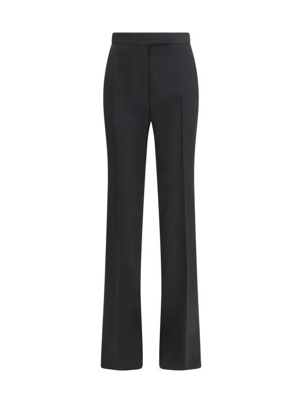 Tailored Straight-Leg Trousers Black/Deep Blue Navy made by Tom Ford