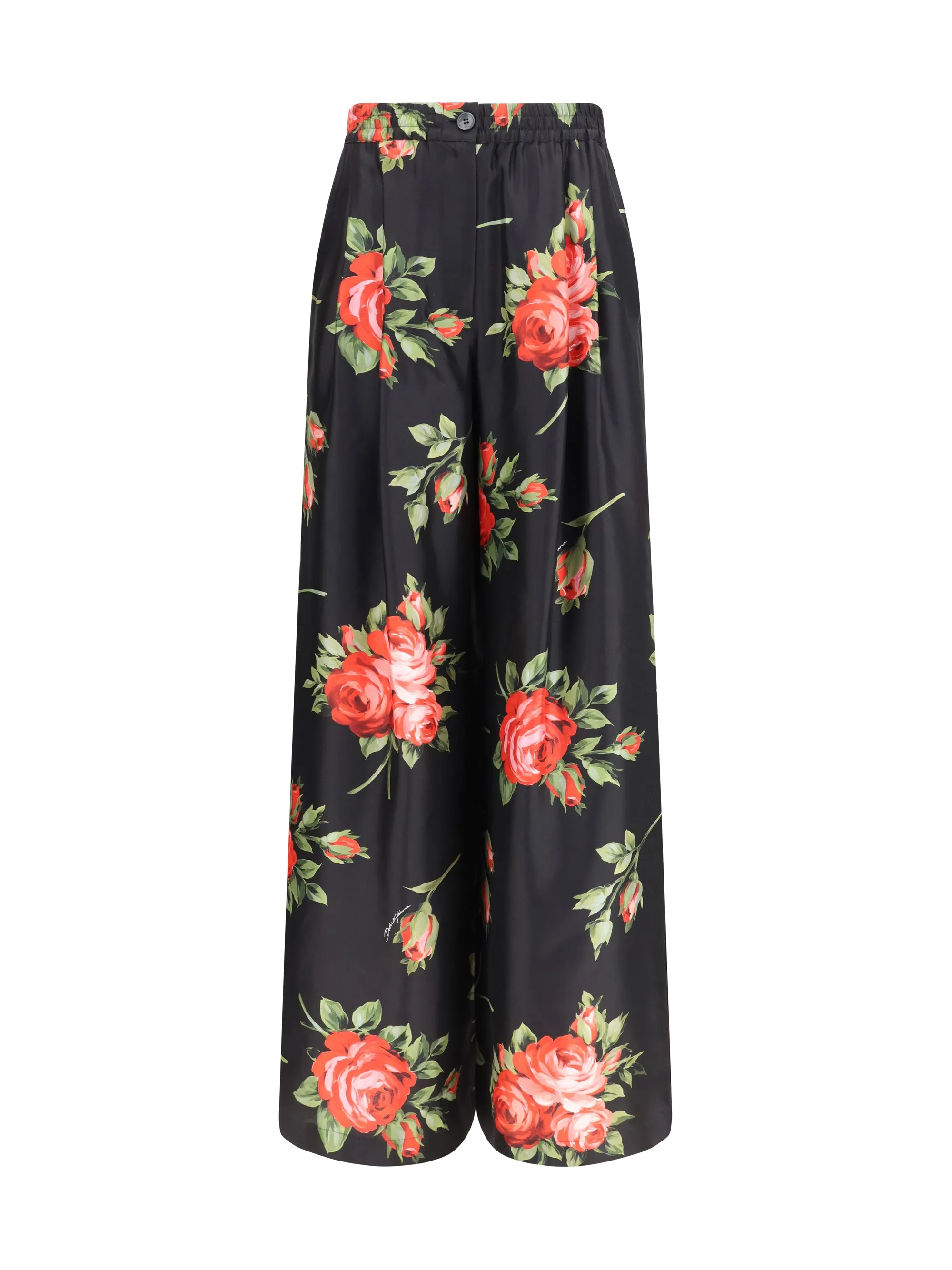 Wide-Leg Silk Pants Rose Bouquet sold by Zulily