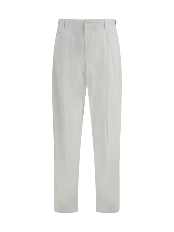 Pants Cotton Gabardine Optical White made by Dolce & Gabanna