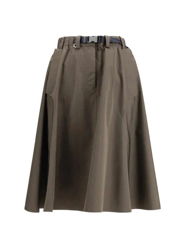 Midi Skirt in Camouflage Nylon made by Prada