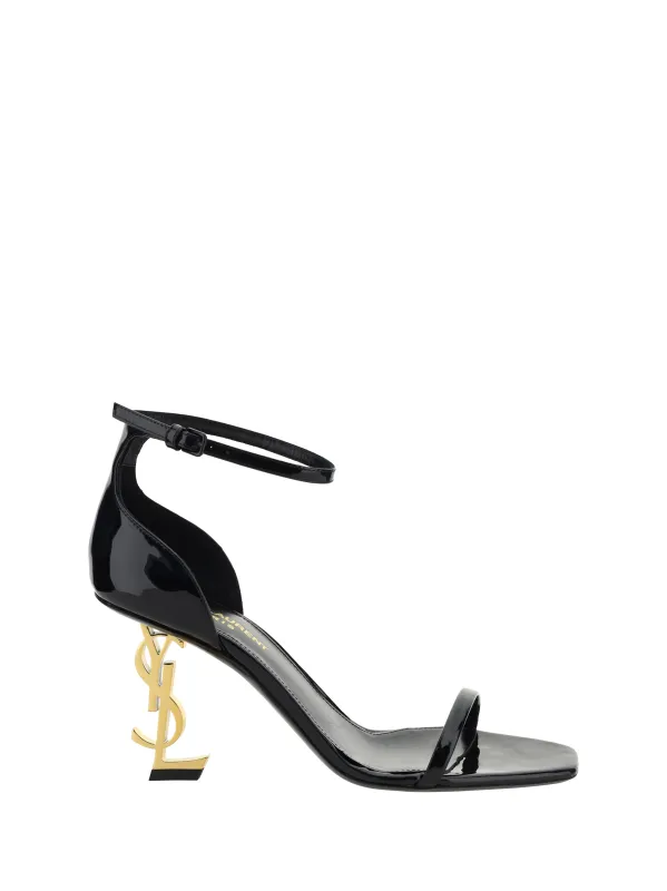 Sandals Opyum Black Calfskin made by Yves Saint Laurent