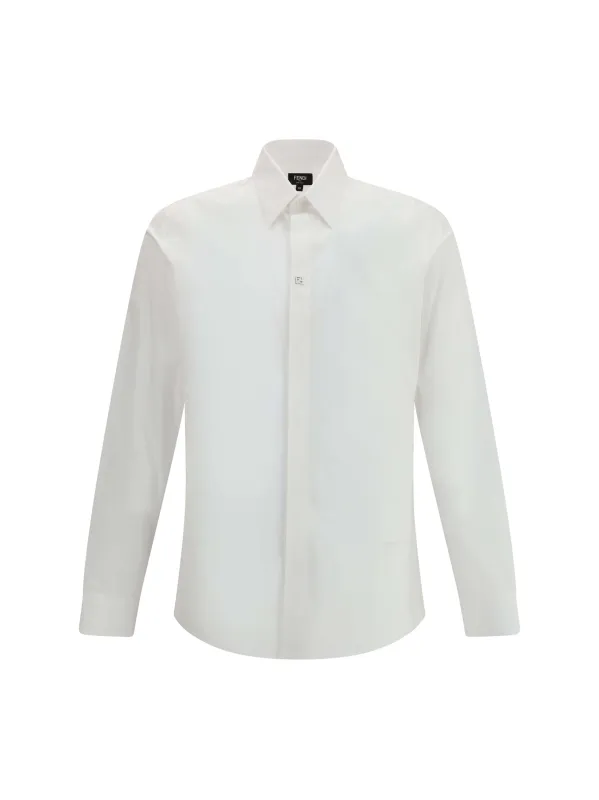 Shirt With FF Detail White Cotton made by Fendi