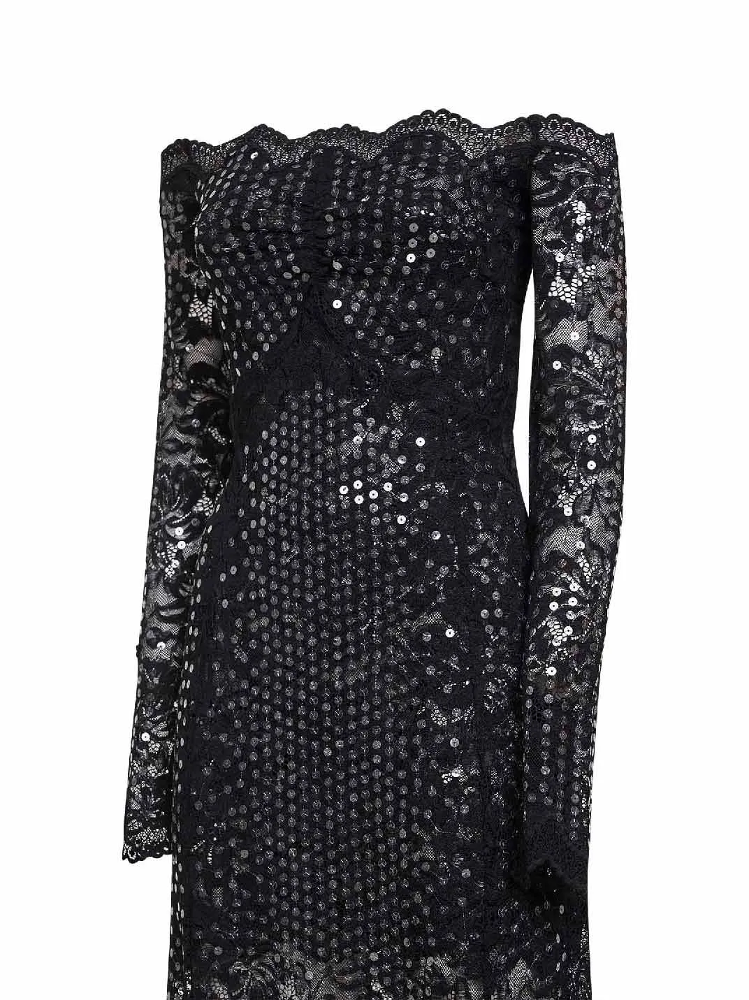 Midi Dress Black Embroidered-Sequins sold by Zulily product image thumbnail 3