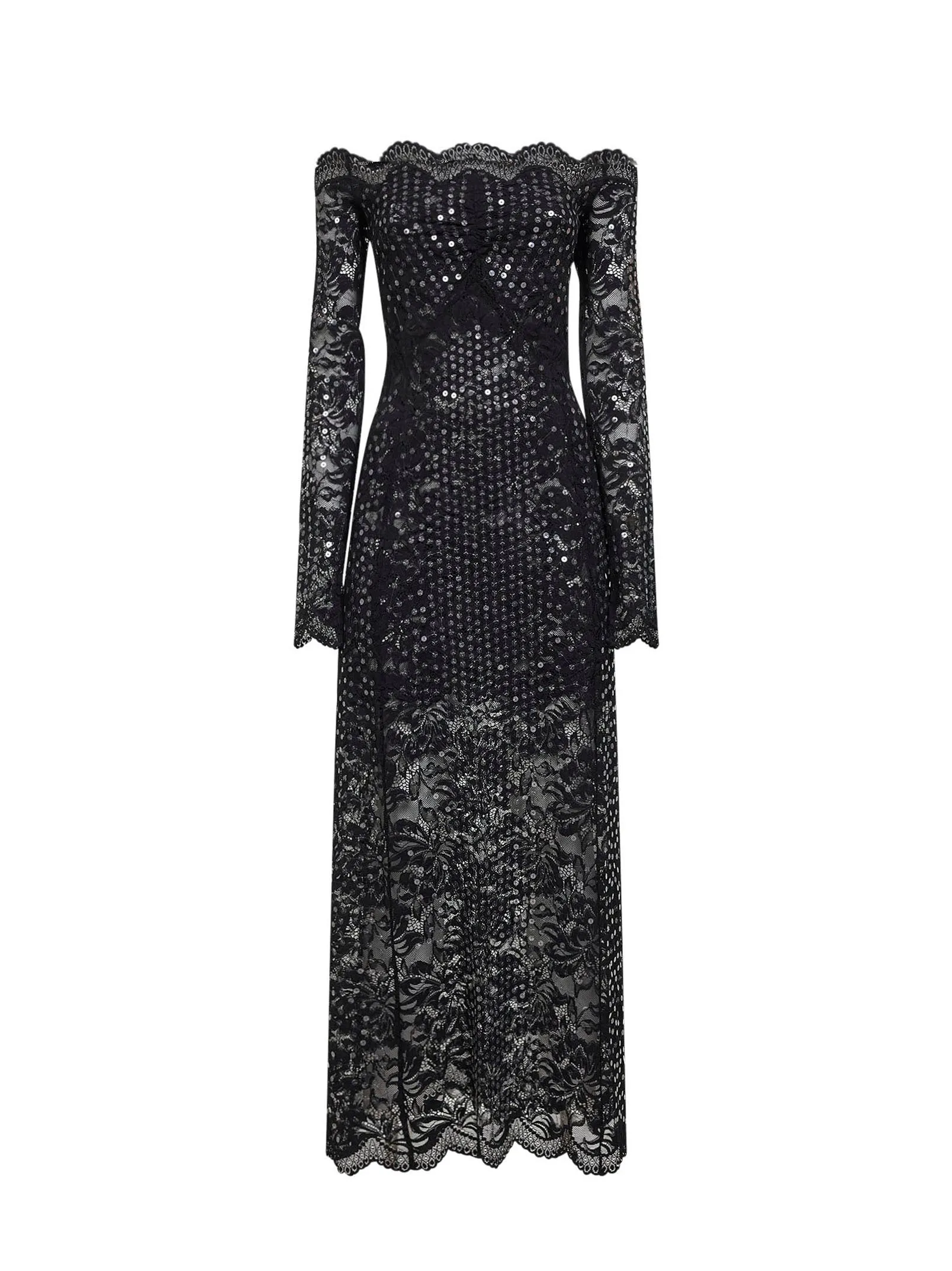 Midi Dress Black Embroidered-Sequins sold by Zulily