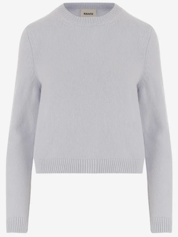 Cashmere Sweater Light Blue made by KHAITE