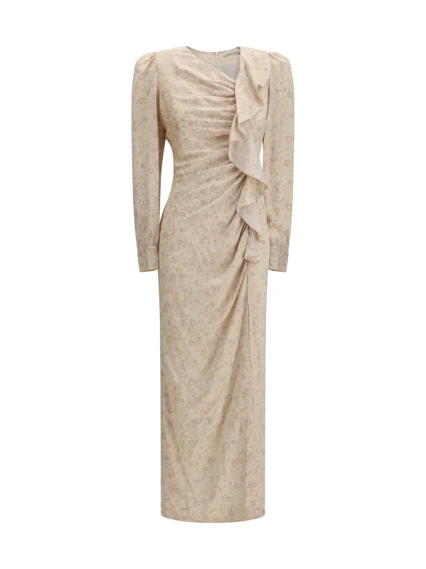Dress Draped Jacquard Cream made by Alessandra Rich