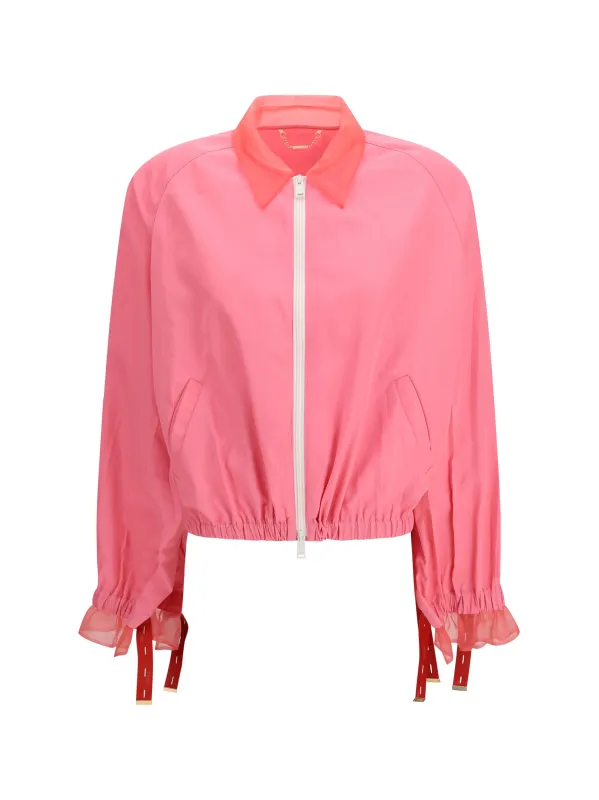 Bomber Blouson in Pink Viscose made by Fendi