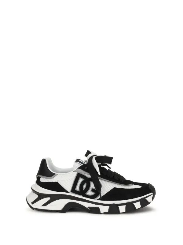 Sneakers Leather and Mesh White/Black made by Dolce & Gabanna