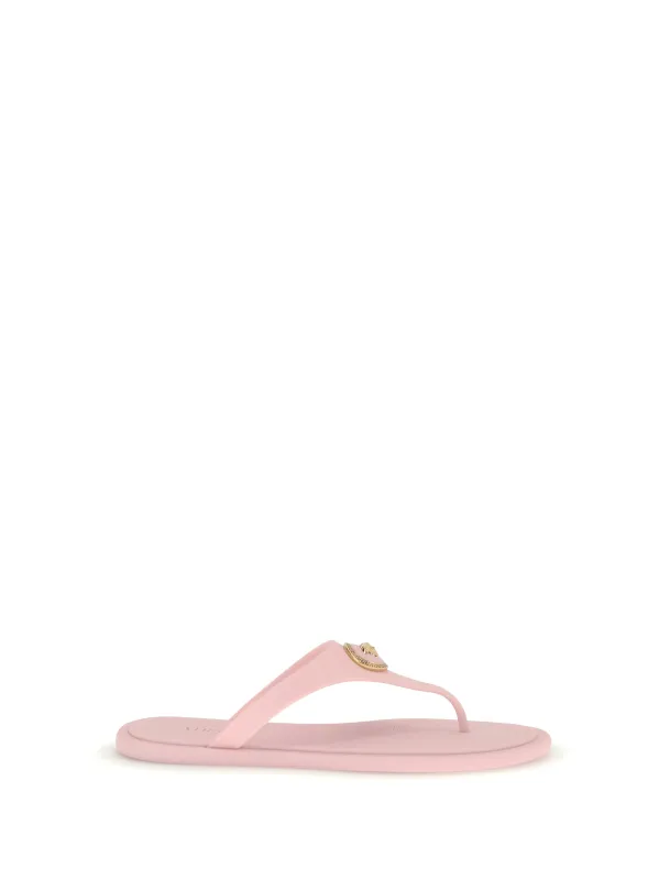 Rubber Thong Sandals Pastel Pink/Gold made by Versace