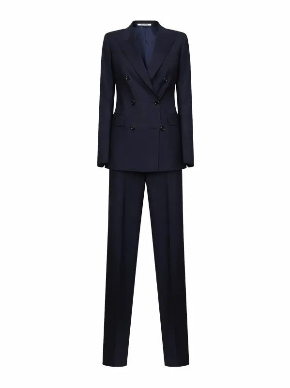 Double-Breasted Suit Blue Virgin Wool made by Tagliatore