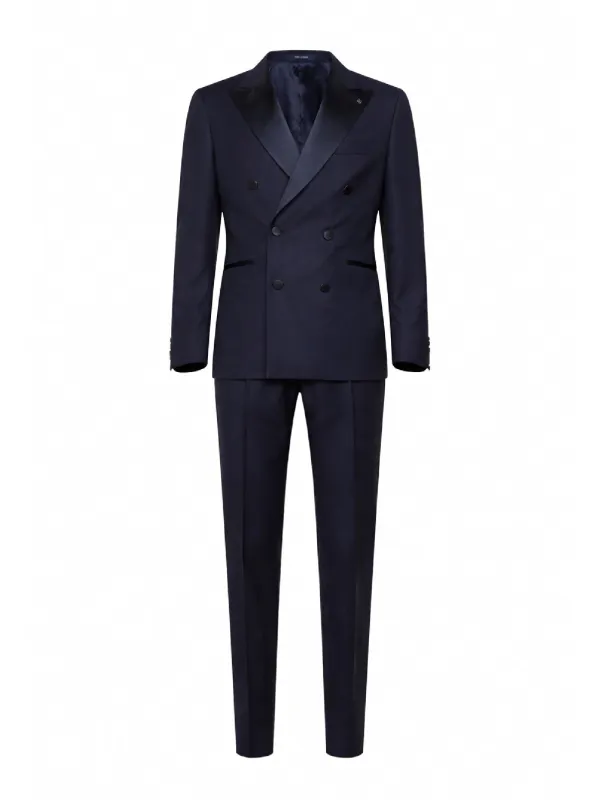 Tuxedo Suit Bruce Blue Jacquard made by Tagliatore