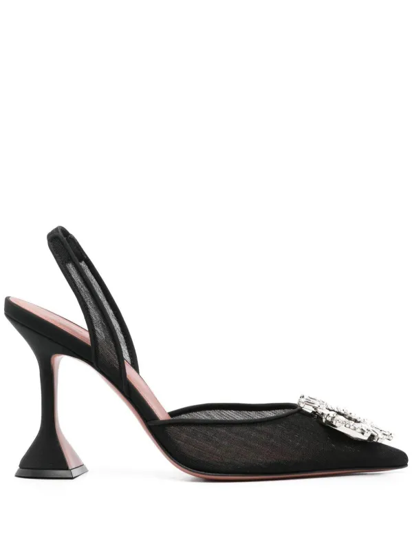 Slingback Pumps Begum Mesh Black made by Amina Muaddi
