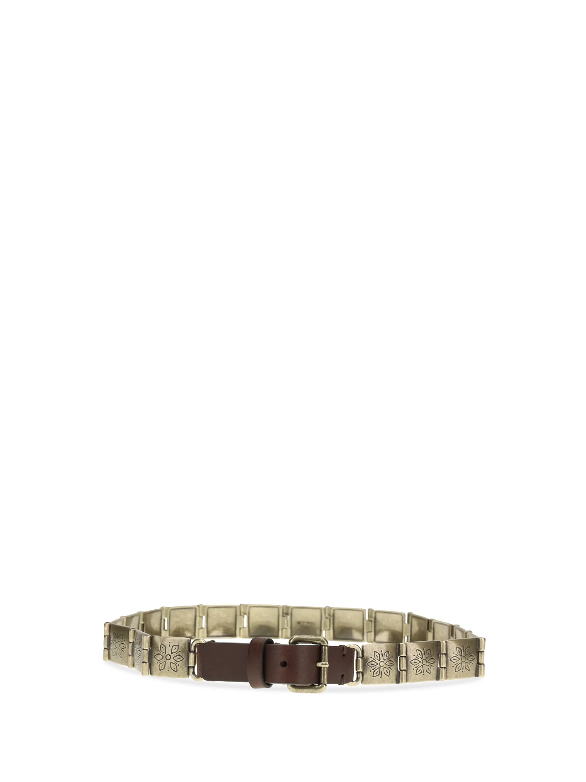 Belt Engraved Metal & Brown Leather sold by Zulily product image thumbnail 2