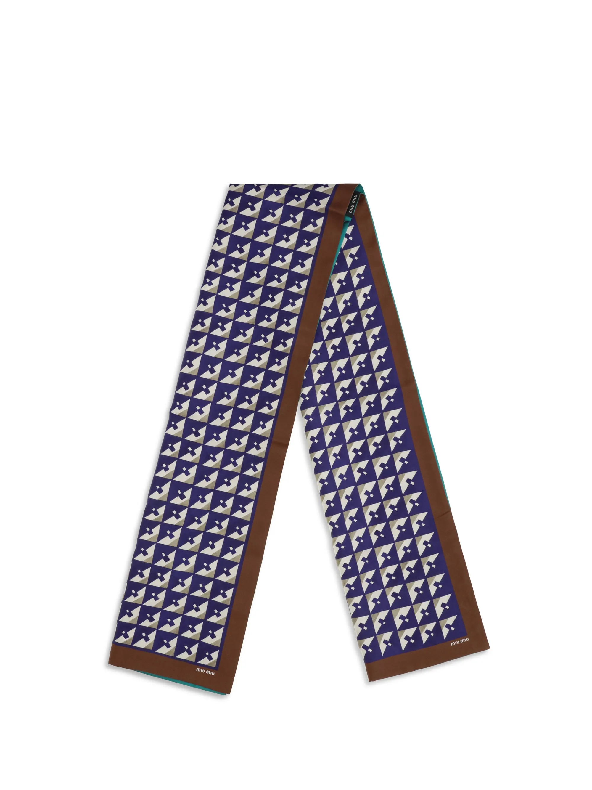 Scarf Geometric Print Silk Tobacco/Ink sold by Zulily product image thumbnail 2