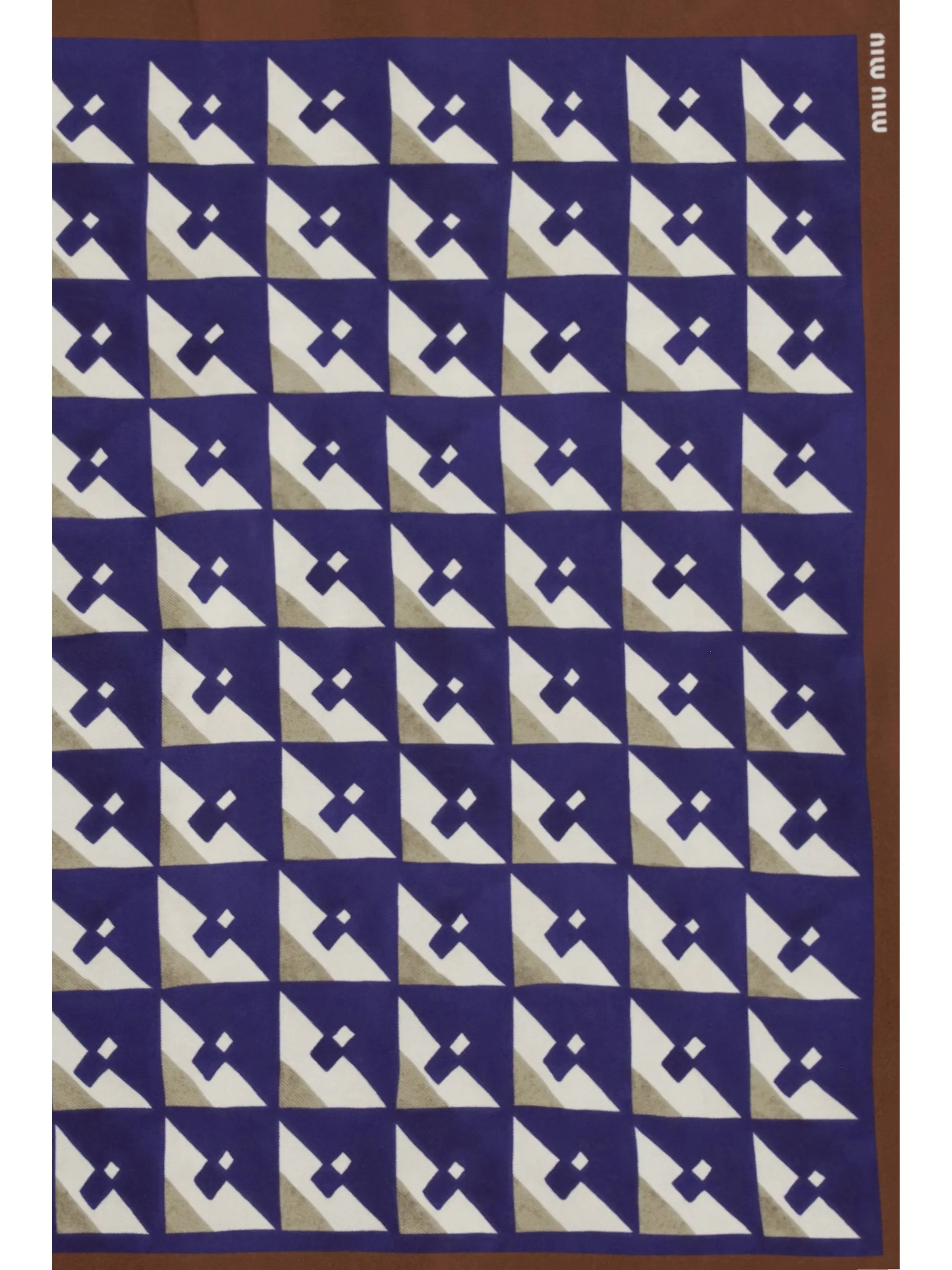 Scarf Geometric Print Silk Tobacco/Ink sold by Zulily product image thumbnail 3