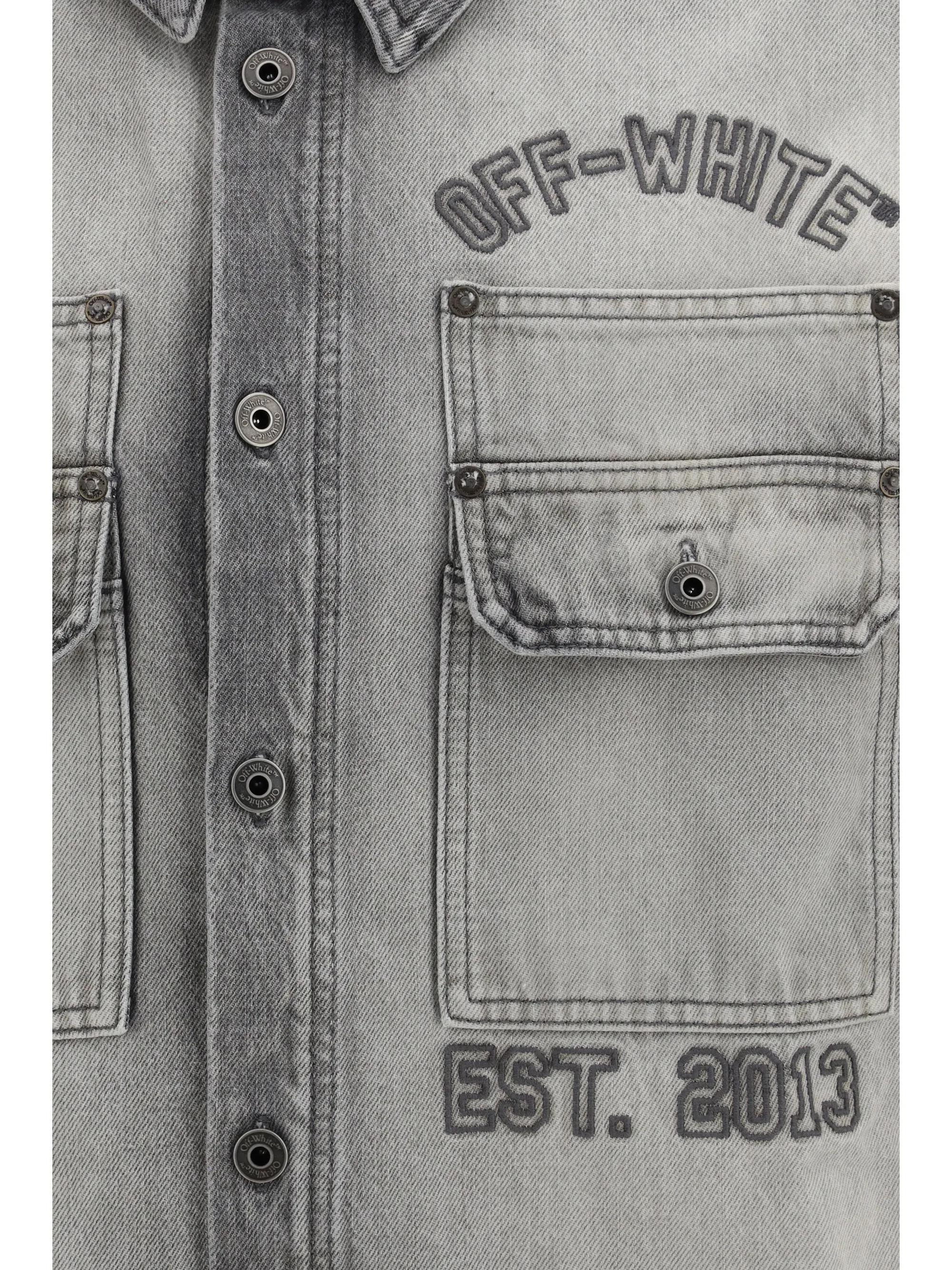 Overshirt Diag Military Denim Sun-Faded Grey sold by Zulily product image thumbnail 3