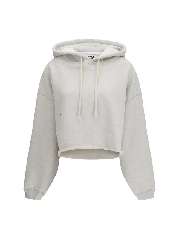 Cropped Hoodie Star Vintage Grey made by Golden Goose