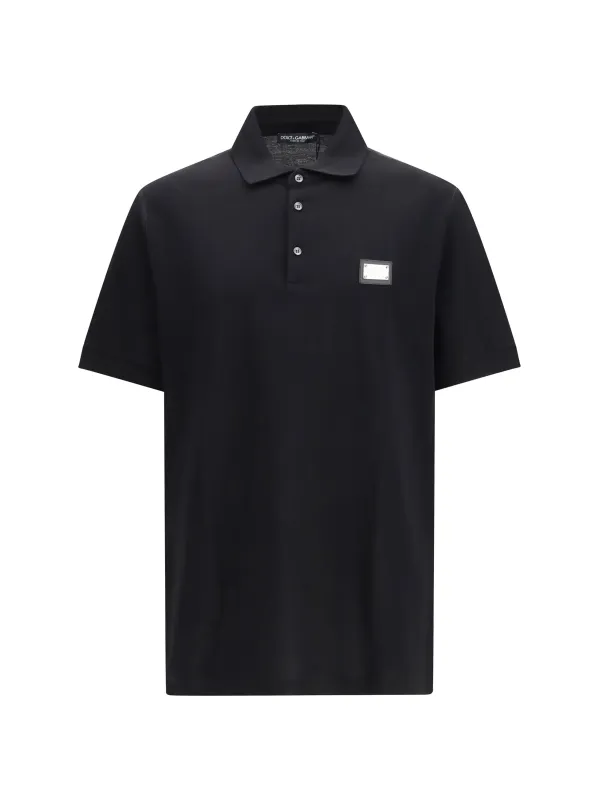 Polo Shirt Cotton Piqué Black made by Dolce & Gabanna