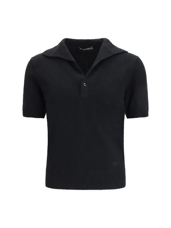 Polo Shirt Cotton-Blend Black made by Dolce & Gabanna