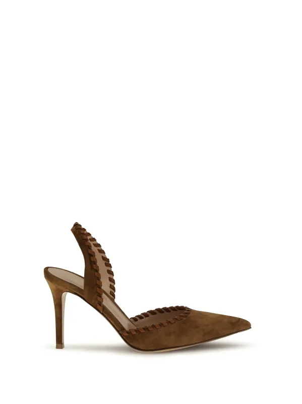 Suede Pumps Luggage/Sedona made by Gianvito Rossi