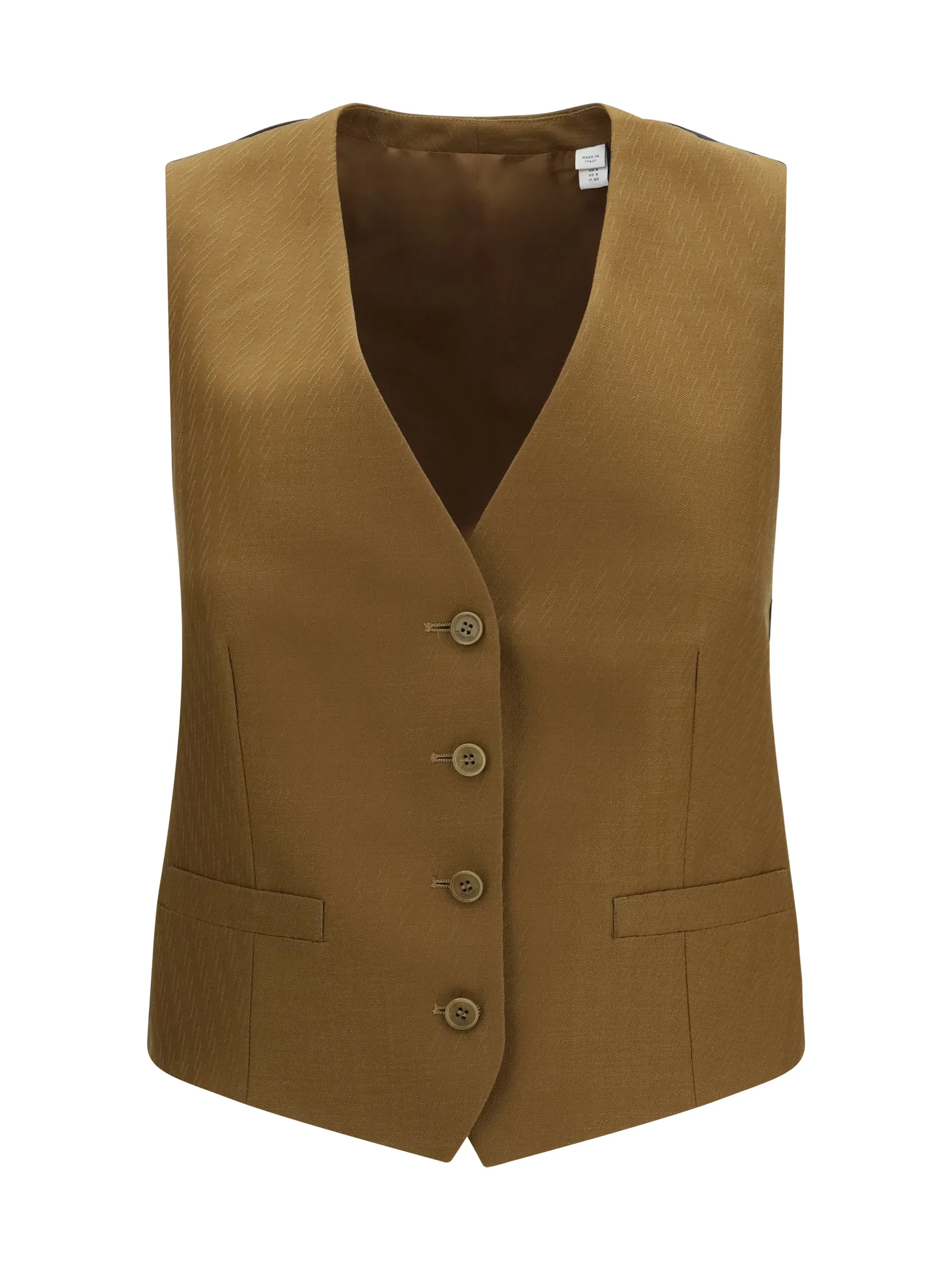 Sleeveless Wool-Mohair Vest Hazelnut Brown Stripe sold by Zulily